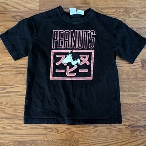 Peanuts Streetwear Zara2000s boxy black zara  peanuts graphic tee men's M